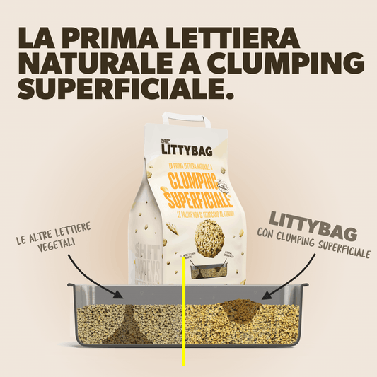 LittyBag - La Prima Sabbietta Naturale a Clumping Superficiale