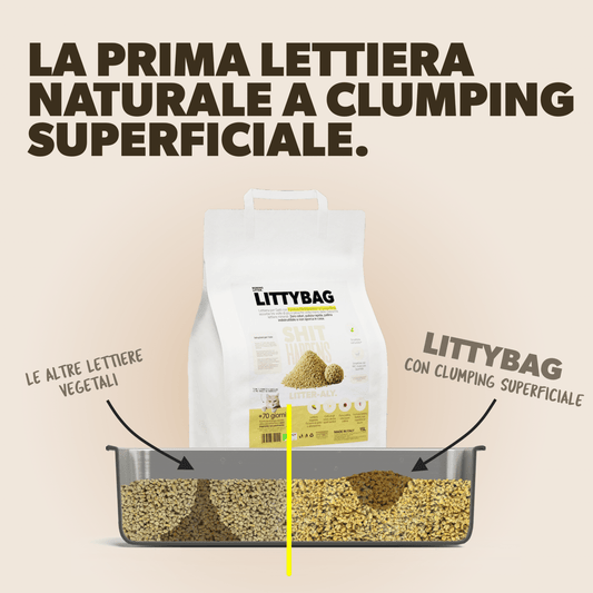 LittyBag - La Prima Sabbietta Naturale a Clumping Superficiale